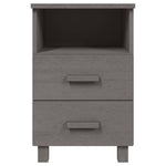 ZNTS Bedside Cabinets HAMAR 2 pcs Light Grey 40x35x62 cm Solid Wood 340419