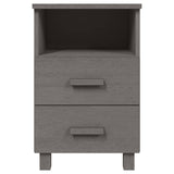 ZNTS Bedside Cabinets HAMAR 2 pcs Light Grey 40x35x62 cm Solid Wood 340419