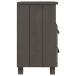 ZNTS Bedside Cabinets HAMAR 2 pcs Light Grey 40x35x62 cm Solid Wood 340419
