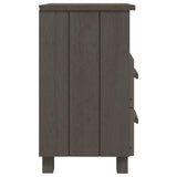 ZNTS Bedside Cabinets HAMAR 2 pcs Light Grey 40x35x62 cm Solid Wood 340419