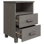 ZNTS Bedside Cabinets HAMAR 2 pcs Light Grey 40x35x62 cm Solid Wood 340419