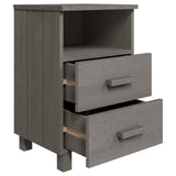 ZNTS Bedside Cabinets HAMAR 2 pcs Light Grey 40x35x62 cm Solid Wood 340419