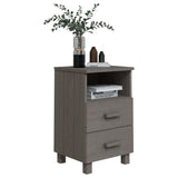 ZNTS Bedside Cabinets HAMAR 2 pcs Light Grey 40x35x62 cm Solid Wood 340419
