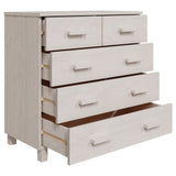 ZNTS Sideboard HAMAR White 79x40x80 cm Solid Wood Pine 340421