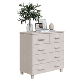ZNTS Sideboard HAMAR White 79x40x80 cm Solid Wood Pine 340421