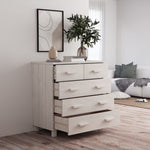 ZNTS Sideboard HAMAR White 79x40x80 cm Solid Wood Pine 340421
