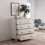 ZNTS Sideboard HAMAR White 79x40x80 cm Solid Wood Pine 340421