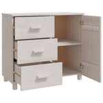 ZNTS Sideboard HAMAR White 90x40x80 cm Solid Pinewood 340429