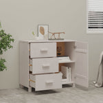 ZNTS Sideboard HAMAR White 90x40x80 cm Solid Pinewood 340429