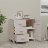 ZNTS Sideboard HAMAR White 90x40x80 cm Solid Pinewood 340429