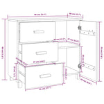 ZNTS Sideboard HAMAR White 90x40x80 cm Solid Pinewood 340429