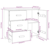 ZNTS Sideboard HAMAR White 90x40x80 cm Solid Pinewood 340429