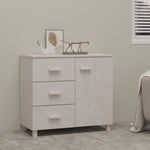 ZNTS Sideboard HAMAR White 90x40x80 cm Solid Pinewood 340429