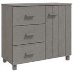 ZNTS Sideboard HAMAR Light Grey 90x40x80 cm Solid Pinewood 340431