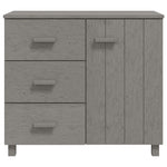 ZNTS Sideboard HAMAR Light Grey 90x40x80 cm Solid Pinewood 340431