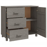 ZNTS Sideboard HAMAR Light Grey 90x40x80 cm Solid Pinewood 340431