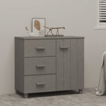 ZNTS Sideboard HAMAR Light Grey 90x40x80 cm Solid Pinewood 340431