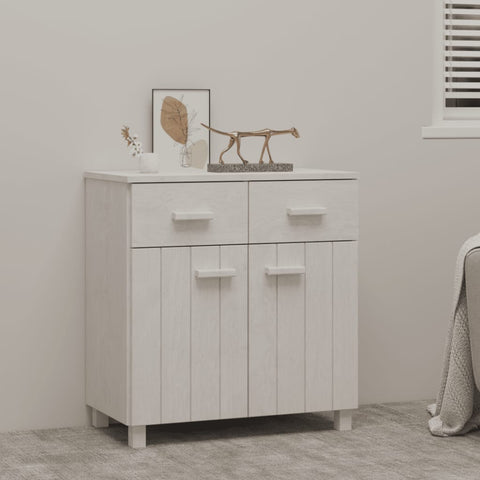 ZNTS Sideboard HAMAR White 79x40x80 cm Solid Wood Pine 340437