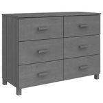 ZNTS Sideboard HAMAR Dark Grey 113x40x80 cm Solid Wood Pine 340450