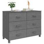ZNTS Sideboard HAMAR Dark Grey 113x40x80 cm Solid Wood Pine 340450