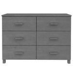 ZNTS Sideboard HAMAR Dark Grey 113x40x80 cm Solid Wood Pine 340450