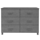 ZNTS Sideboard HAMAR Dark Grey 113x40x80 cm Solid Wood Pine 340450