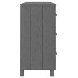 ZNTS Sideboard HAMAR Dark Grey 113x40x80 cm Solid Wood Pine 340450