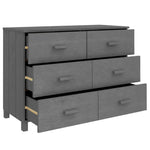 ZNTS Sideboard HAMAR Dark Grey 113x40x80 cm Solid Wood Pine 340450
