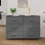 ZNTS Sideboard HAMAR Dark Grey 113x40x80 cm Solid Wood Pine 340450