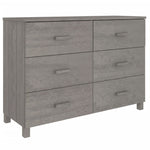 ZNTS Sideboard HAMAR Light Grey 113x40x80 cm Solid Wood Pine 340451
