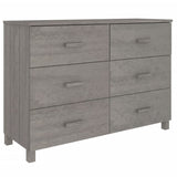 ZNTS Sideboard HAMAR Light Grey 113x40x80 cm Solid Wood Pine 340451