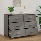 ZNTS Sideboard HAMAR Light Grey 113x40x80 cm Solid Wood Pine 340451