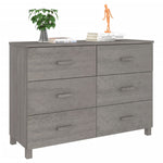 ZNTS Sideboard HAMAR Light Grey 113x40x80 cm Solid Wood Pine 340451