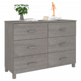 ZNTS Sideboard HAMAR Light Grey 113x40x80 cm Solid Wood Pine 340451