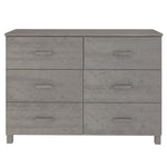 ZNTS Sideboard HAMAR Light Grey 113x40x80 cm Solid Wood Pine 340451