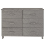 ZNTS Sideboard HAMAR Light Grey 113x40x80 cm Solid Wood Pine 340451