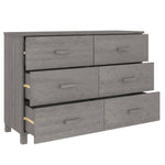 ZNTS Sideboard HAMAR Light Grey 113x40x80 cm Solid Wood Pine 340451