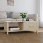 ZNTS Coffee Table HAMAR Honey Brown 100x55x35 cm Solid Wood Pine 340452