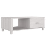 ZNTS Coffee Table HAMAR White 100x55x35 cm Solid Wood Pine 340453