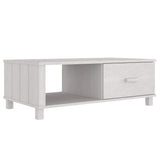ZNTS Coffee Table HAMAR White 100x55x35 cm Solid Wood Pine 340453