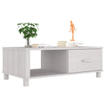ZNTS Coffee Table HAMAR White 100x55x35 cm Solid Wood Pine 340453