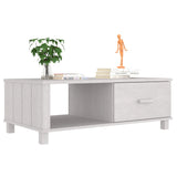 ZNTS Coffee Table HAMAR White 100x55x35 cm Solid Wood Pine 340453