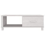 ZNTS Coffee Table HAMAR White 100x55x35 cm Solid Wood Pine 340453