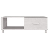 ZNTS Coffee Table HAMAR White 100x55x35 cm Solid Wood Pine 340453