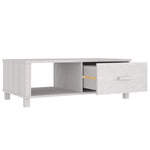 ZNTS Coffee Table HAMAR White 100x55x35 cm Solid Wood Pine 340453