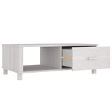 ZNTS Coffee Table HAMAR White 100x55x35 cm Solid Wood Pine 340453