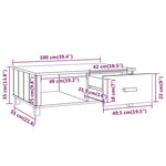 ZNTS Coffee Table HAMAR White 100x55x35 cm Solid Wood Pine 340453