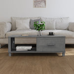 ZNTS Coffee Table HAMAR Dark Grey 100x55x35 cm Solid Wood Pine 340454