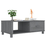 ZNTS Coffee Table HAMAR Dark Grey 100x55x35 cm Solid Wood Pine 340454