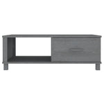 ZNTS Coffee Table HAMAR Dark Grey 100x55x35 cm Solid Wood Pine 340454